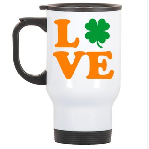 Love Irish Clover Shamrock St. Patrick's Day Stainless Steel Travel Mug