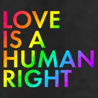 Love Is A Human Right Rainbow Trucker Hat