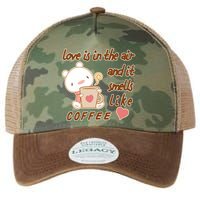 Love Is In The Air And It Smells Like Coffee Teddy Bear Legacy Tie Dye Trucker Hat