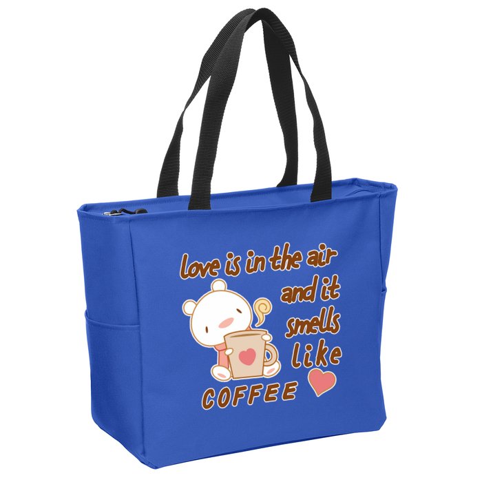 Love Is In The Air And It Smells Like Coffee Teddy Bear Zip Tote Bag