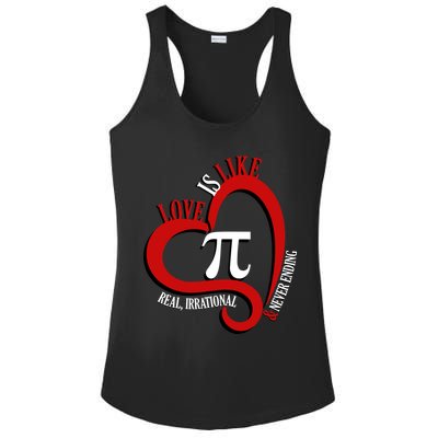 Love Is Like Pi Real Irrational Never Ending Ladies PosiCharge Competitor Racerback Tank