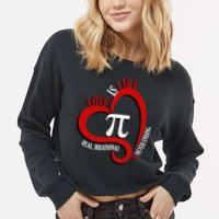 Love Is Like Pi Real Irrational Never Ending Cropped Pullover Crew