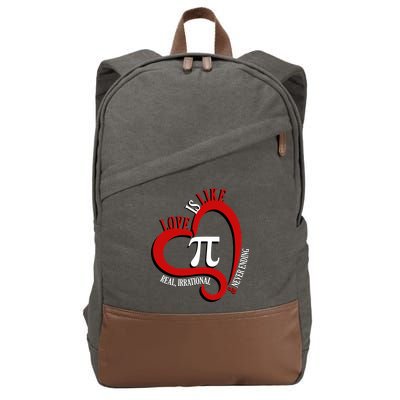 Love Is Like Pi Real Irrational Never Ending Cotton Canvas Backpack