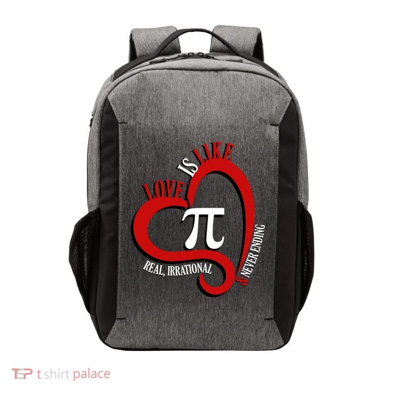 Love Is Like Pi Real Irrational Never Ending Vector Backpack