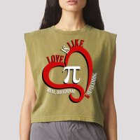 Love Is Like Pi Real Irrational Never Ending Garment-Dyed Women's Muscle Tee
