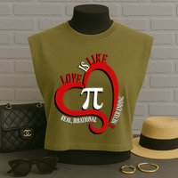 Love Is Like Pi Real Irrational Never Ending Garment-Dyed Women's Muscle Tee