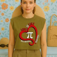 Love Is Like Pi Real Irrational Never Ending Garment-Dyed Women's Muscle Tee