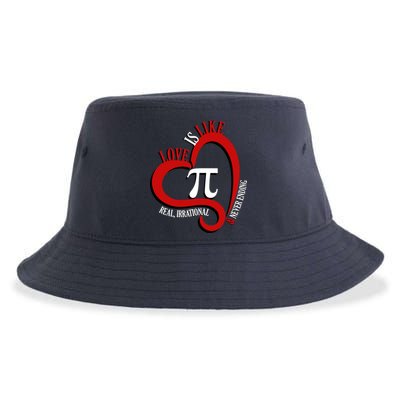 Love Is Like Pi Real Irrational Never Ending Sustainable Bucket Hat