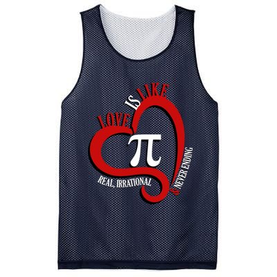 Love Is Like Pi Real Irrational Never Ending Mesh Reversible Basketball Jersey Tank