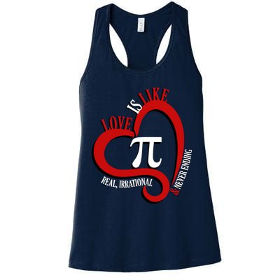 Love Is Like Pi Real Irrational Never Ending Womens Tank Top