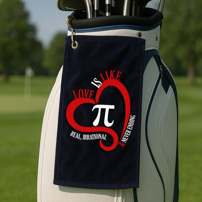 Love Is Like Pi Real Irrational Never Ending Golf Towel