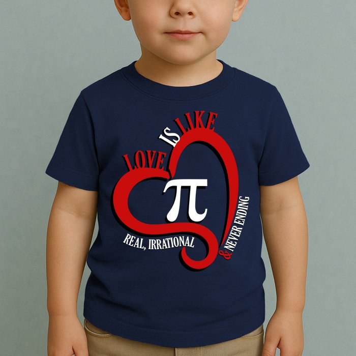 Love Is Like Pi Real Irrational Never Ending Toddler T-Shirt