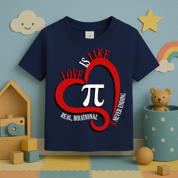 Love Is Like Pi Real Irrational Never Ending Toddler T-Shirt