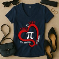 Love Is Like Pi Real Irrational Never Ending Women's V-Neck T-Shirt