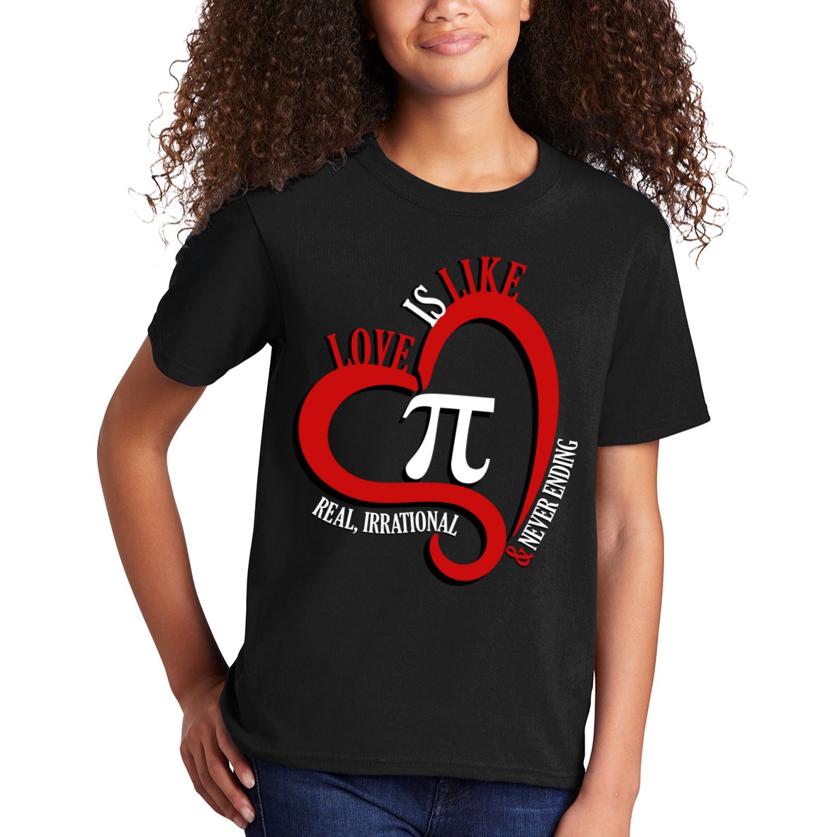Love Is Like Pi Real Irrational Never Ending Kids T-Shirt
