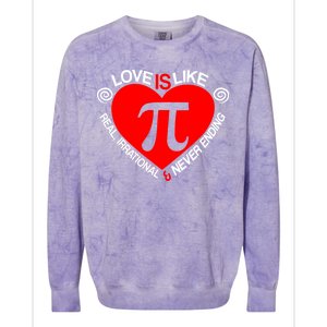 Love Is Like Pi Valentines Colorblast Crewneck Sweatshirt