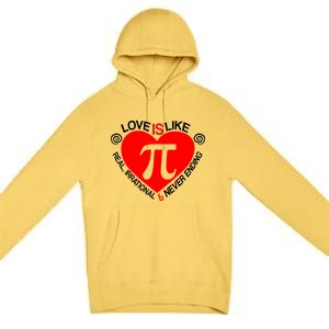 Love Is Like Pi Valentines Premium Pullover Hoodie