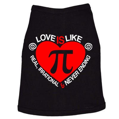 Love Is Like Pi Valentines Doggie Tank