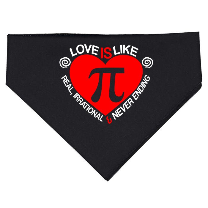 Love Is Like Pi Valentines USA-Made Doggie Bandana