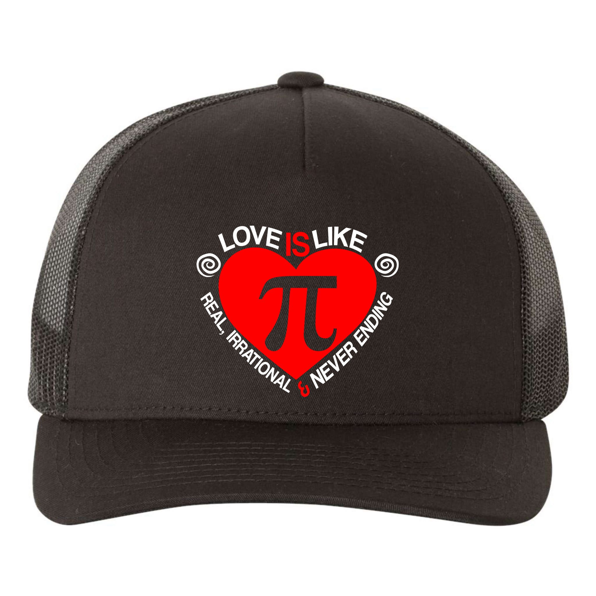 Love Is Like Pi Valentines Yupoong Adult 5-Panel Trucker Hat
