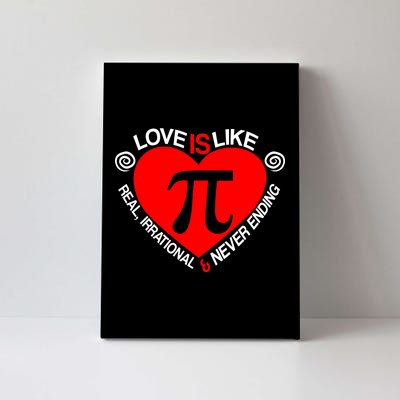 Love Is Like Pi Valentines Canvas