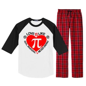 Love Is Like Pi Valentines Raglan Sleeve Pajama Set