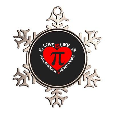 Love Is Like Pi Valentines Metallic Star Ornament