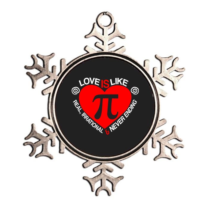 Love Is Like Pi Valentines Metallic Star Ornament