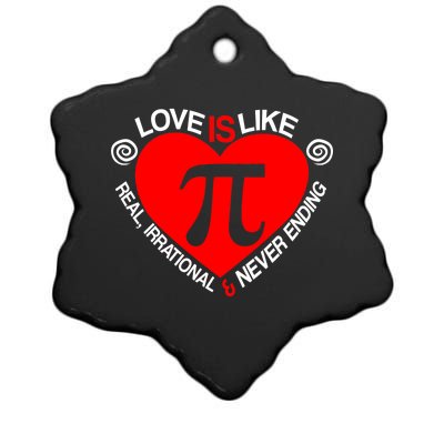 Love Is Like Pi Valentines Ceramic Star Ornament