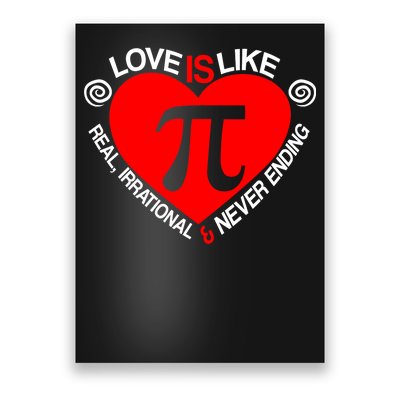 Love Is Like Pi Valentines Poster