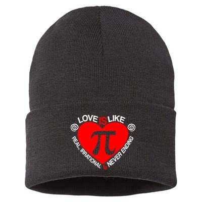 Love Is Like Pi Valentines Sustainable Knit Beanie