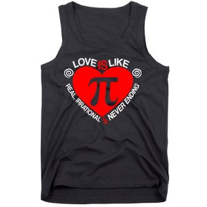 Love Is Like Pi Valentines Tank Top