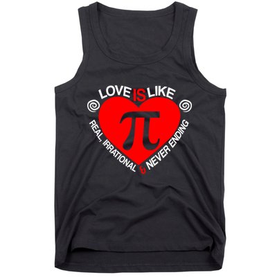 Love Is Like Pi Valentines Tank Top