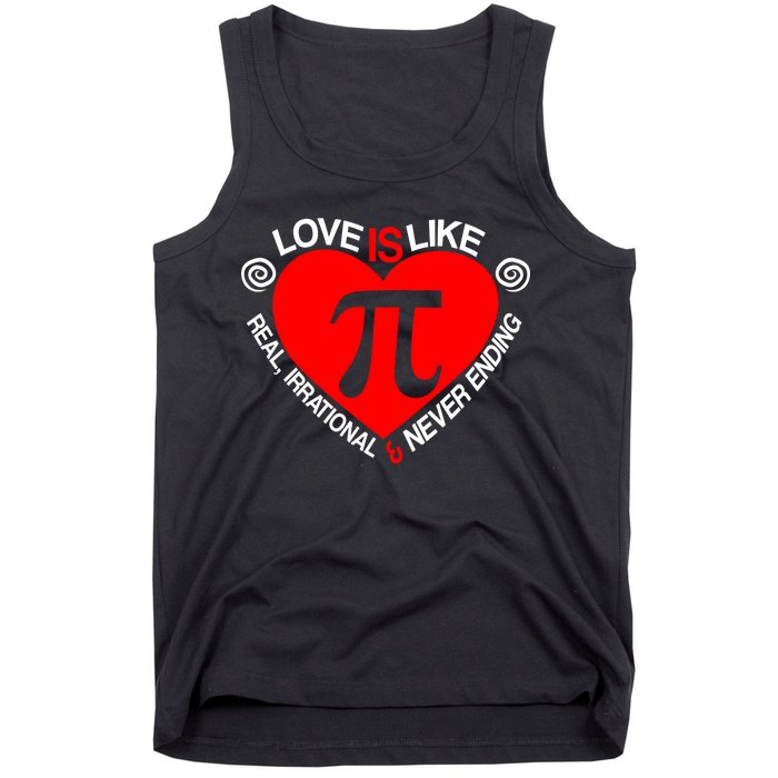 Love Is Like Pi Valentines Tank Top