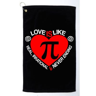 Love Is Like Pi Valentines Golf Towel