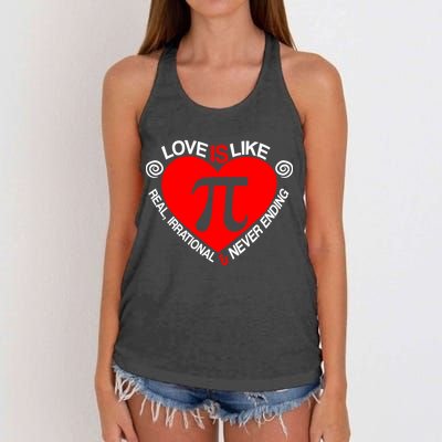 Love Is Like Pi Valentines Women's Knotted Racerback Tank