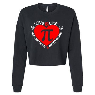 Love Is Like Pi Valentines Cropped Pullover Crew