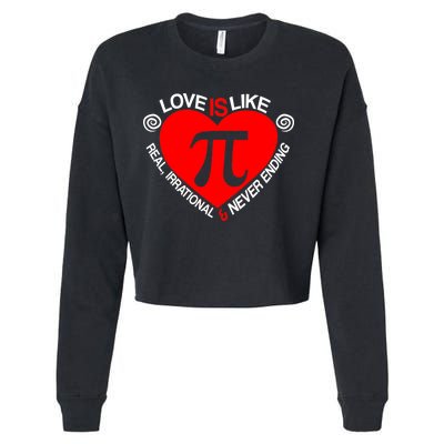 Love Is Like Pi Valentines Cropped Pullover Crew