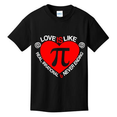 Love Is Like Pi Valentines Kids T-Shirt