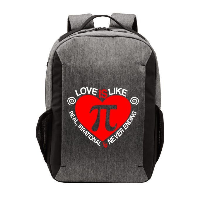 Love Is Like Pi Valentines Vector Backpack