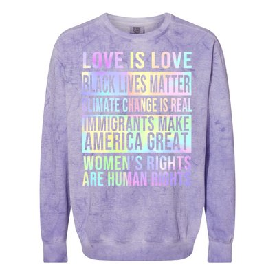 Love Is Love Black Lives Matter Colorblast Crewneck Sweatshirt