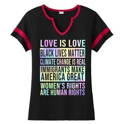 Love Is Love Black Lives Matter Ladies Halftime Notch Neck Tee