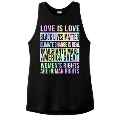 Love Is Love Black Lives Matter Ladies PosiCharge Tri-Blend Wicking Tank