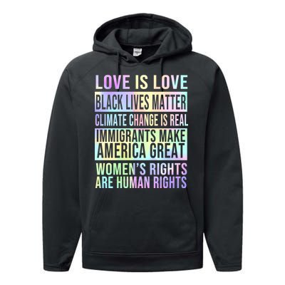 Love Is Love Black Lives Matter Performance Fleece Hoodie