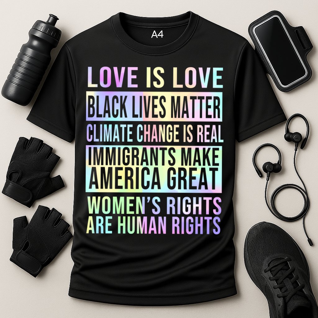 Love Is Love Black Lives Matter Cooling Performance Crew T-Shirt