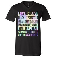 Love Is Love Black Lives Matter V-Neck T-Shirt