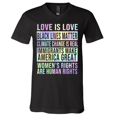 Love Is Love Black Lives Matter V-Neck T-Shirt