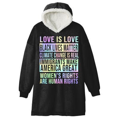 Love Is Love Black Lives Matter Hooded Wearable Blanket