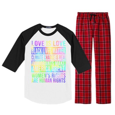 Love Is Love Black Lives Matter Raglan Sleeve Pajama Set