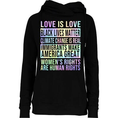 Love Is Love Black Lives Matter Womens Funnel Neck Pullover Hood